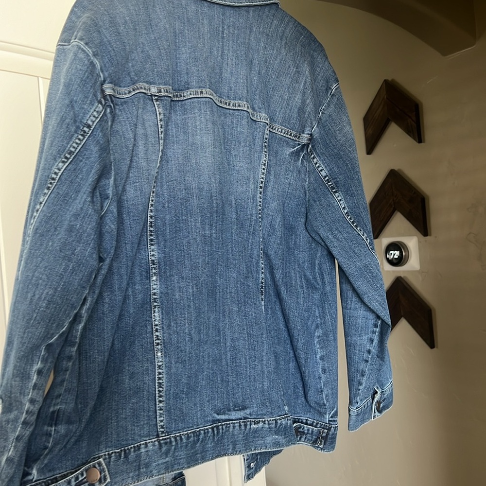 Distressed, denim jacket. - Picture 5 of 6